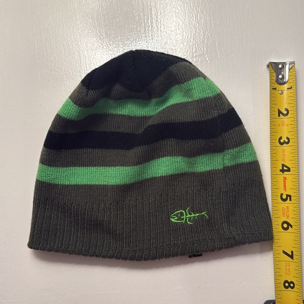 Screamer Striped Green and Black Kids Beanie-See Photos - Picture 5 of 7